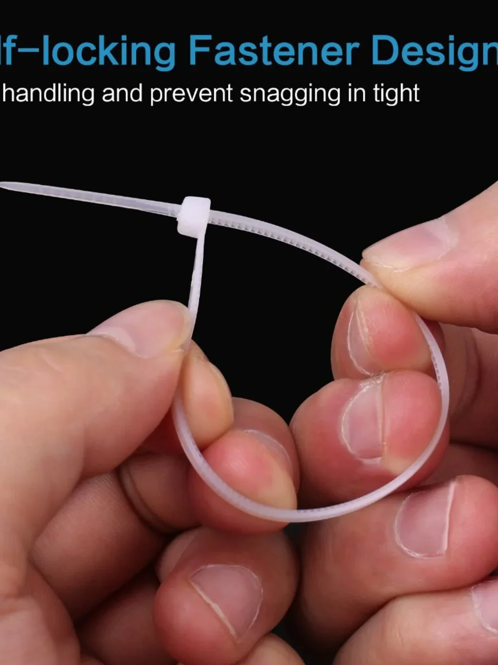 1000 Pcs White Zip Ties, 6 Inch Clear Self-Locking Nylon Cable Ties, Premium Hea